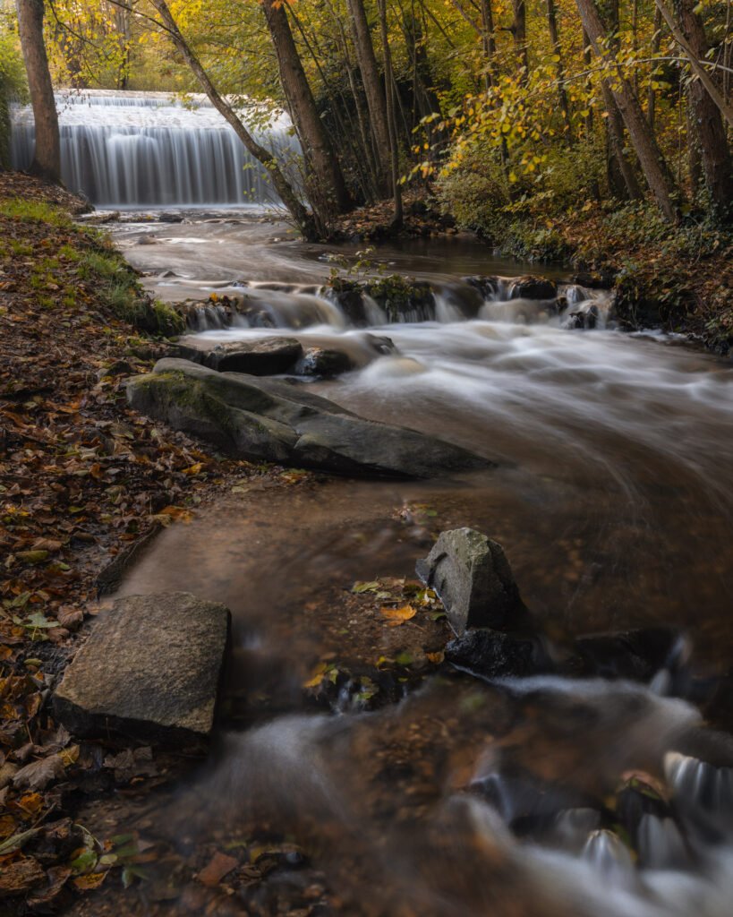 Waterfall of Vaux de Cernay in autumn