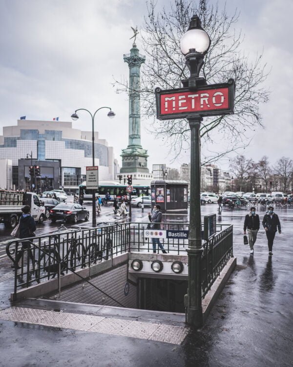 Bastille metro station in Paris