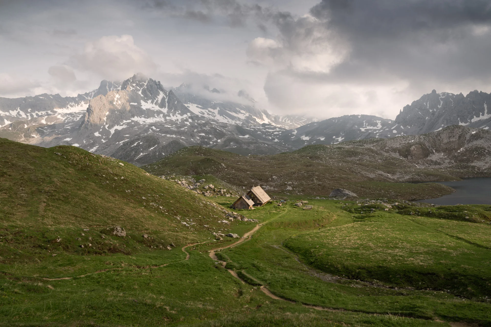 High mountain refuge of Merlet lakes