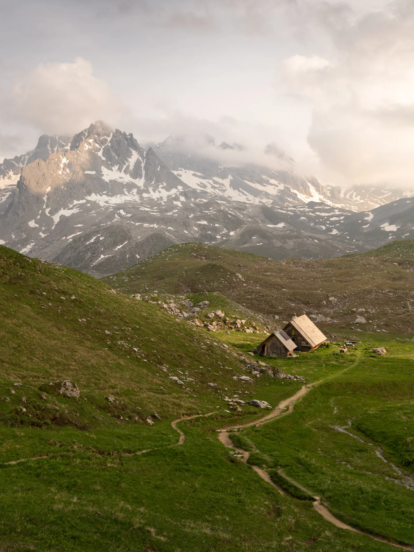 High mountain refuge of Merlet lakes