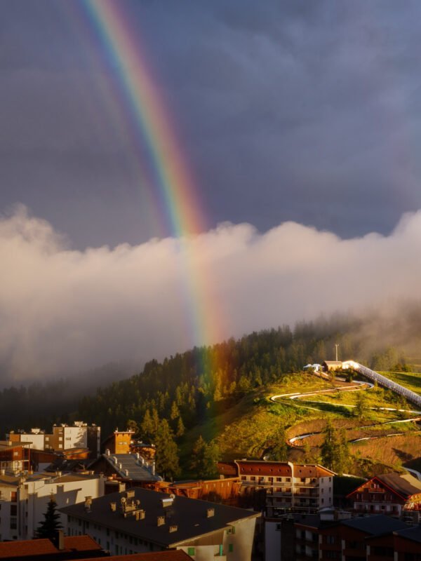 Rainbow in Valberg ski station, France